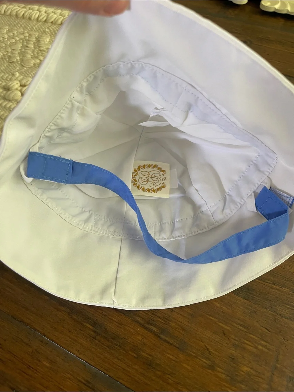 The Beaufort Bonnet Company White Hat with Blue Trim - Kids Bucket Sun Hat
